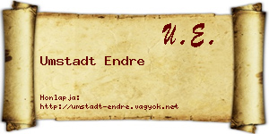 Umstadt Endre névjegykártya